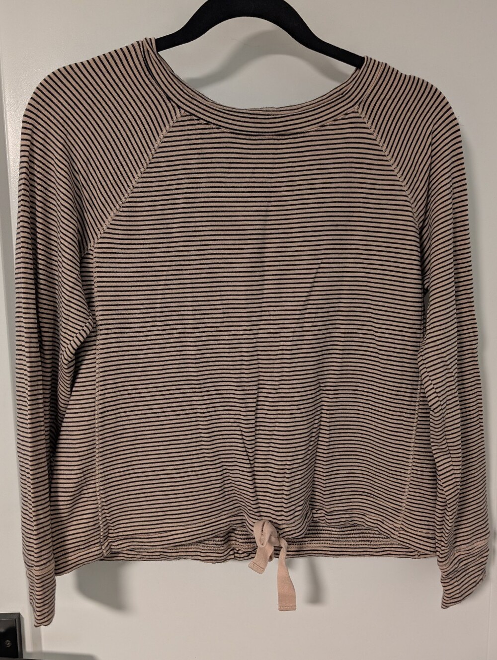 Pink & Black Striped Loose Fit Long Sleeve Top